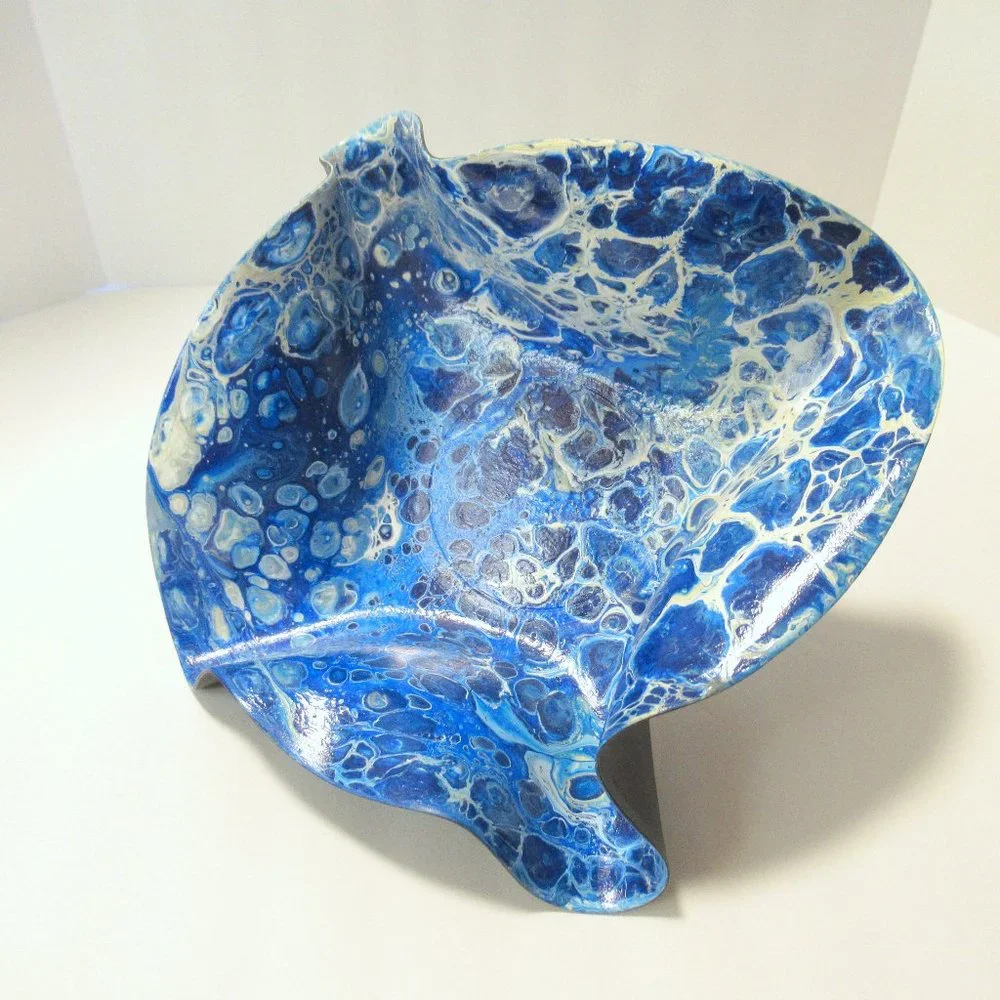 Acrylic Flow painted Record Bowl